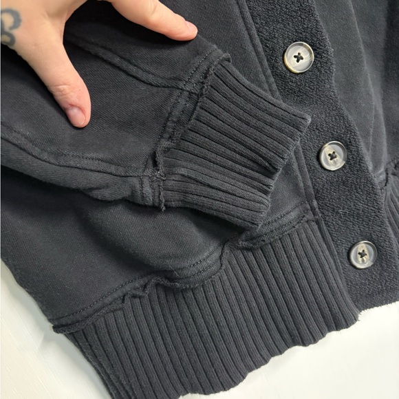 aerie Black Button-Front V-Neck Cardigan Sweater - Picture 3 of 5